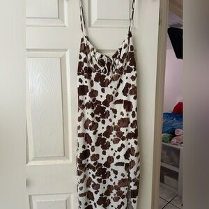 Brown and White Spotted Dress